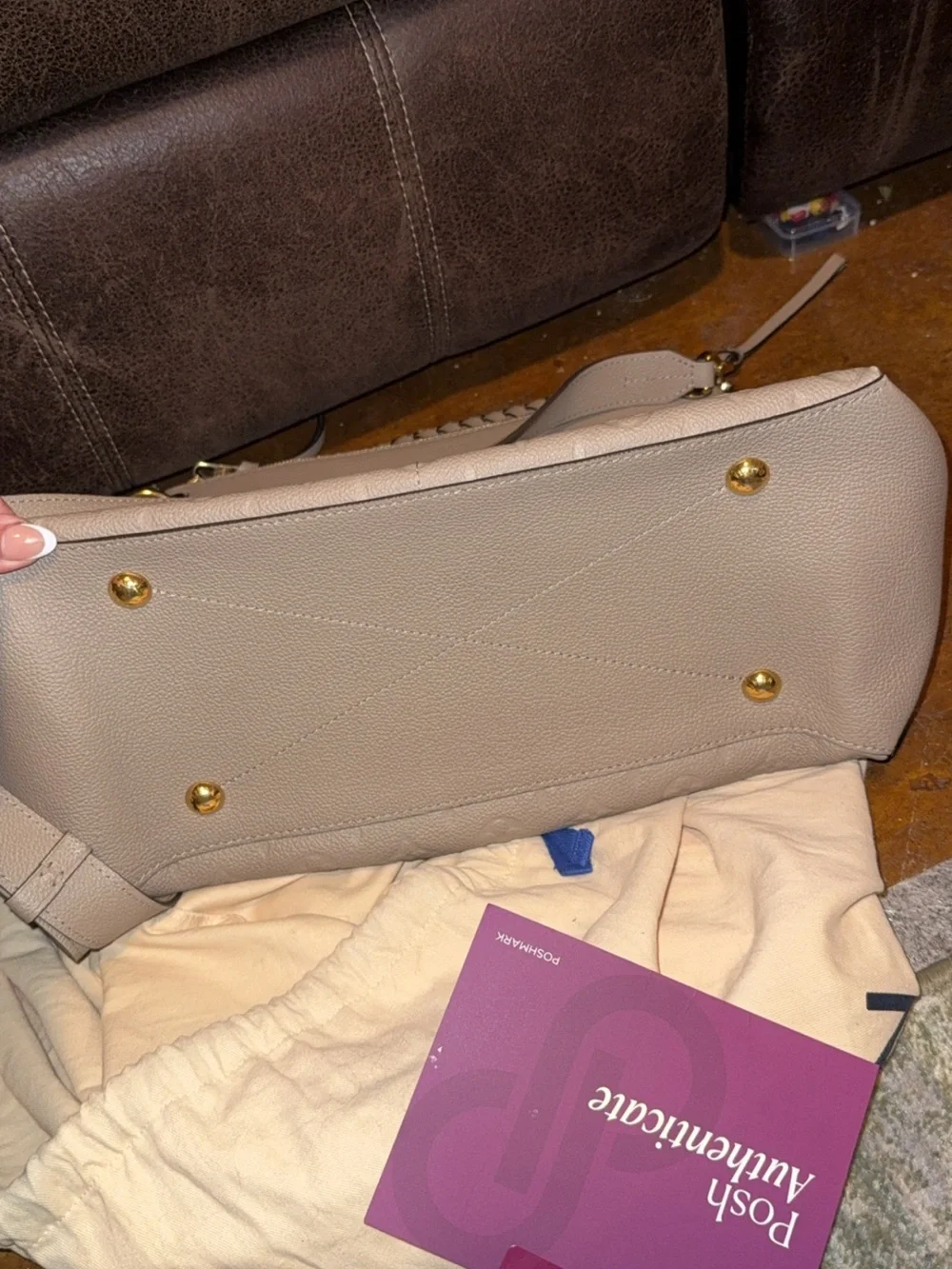 Louis Vuitton Taupe/Tan Embossed Monogram Hobo Bag
